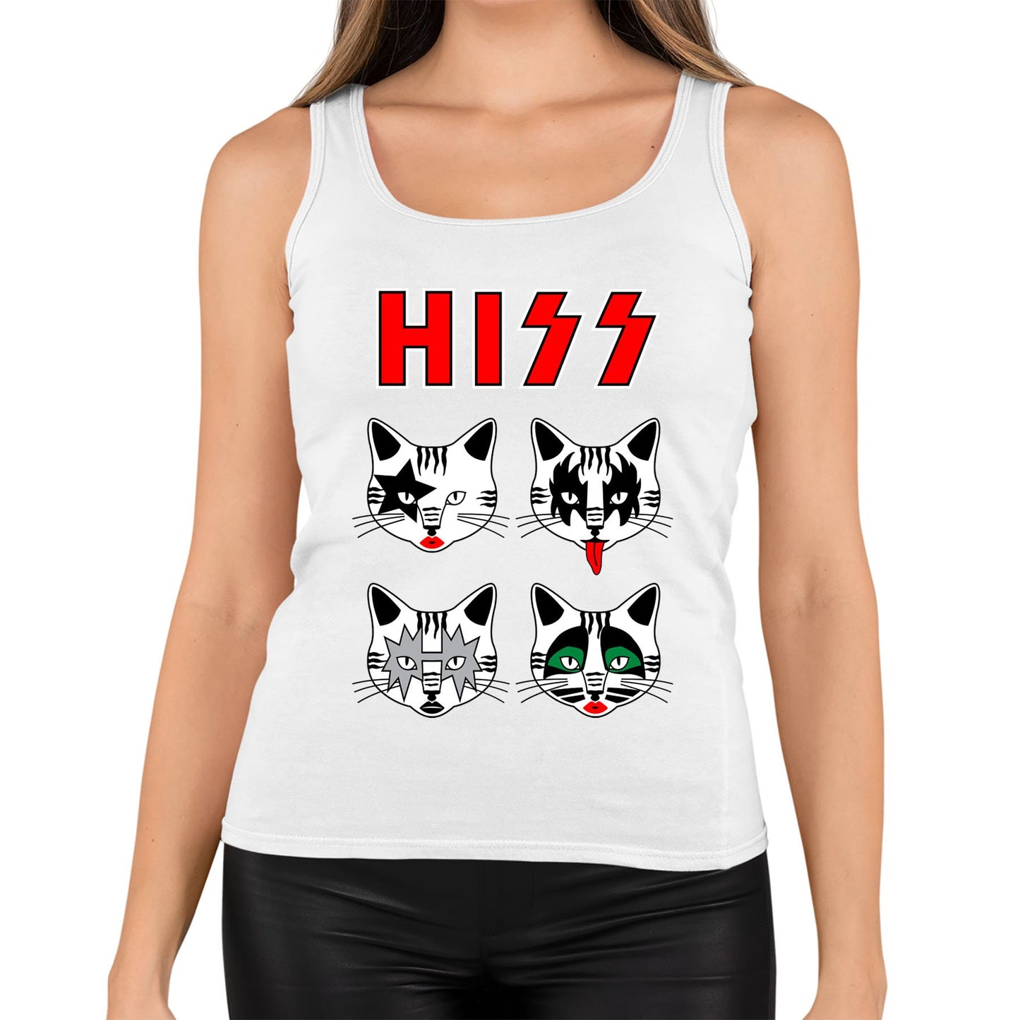 Hiss Cats Kiss Parody Womens Vest