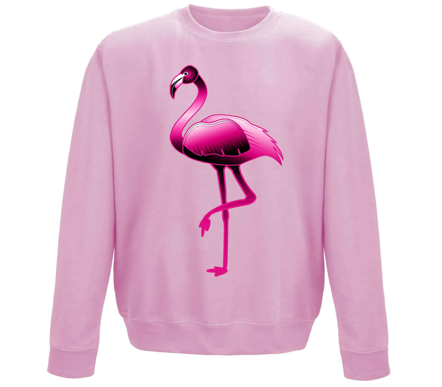 Large Flamingo Neon Tropical Childrens Sweatshirt