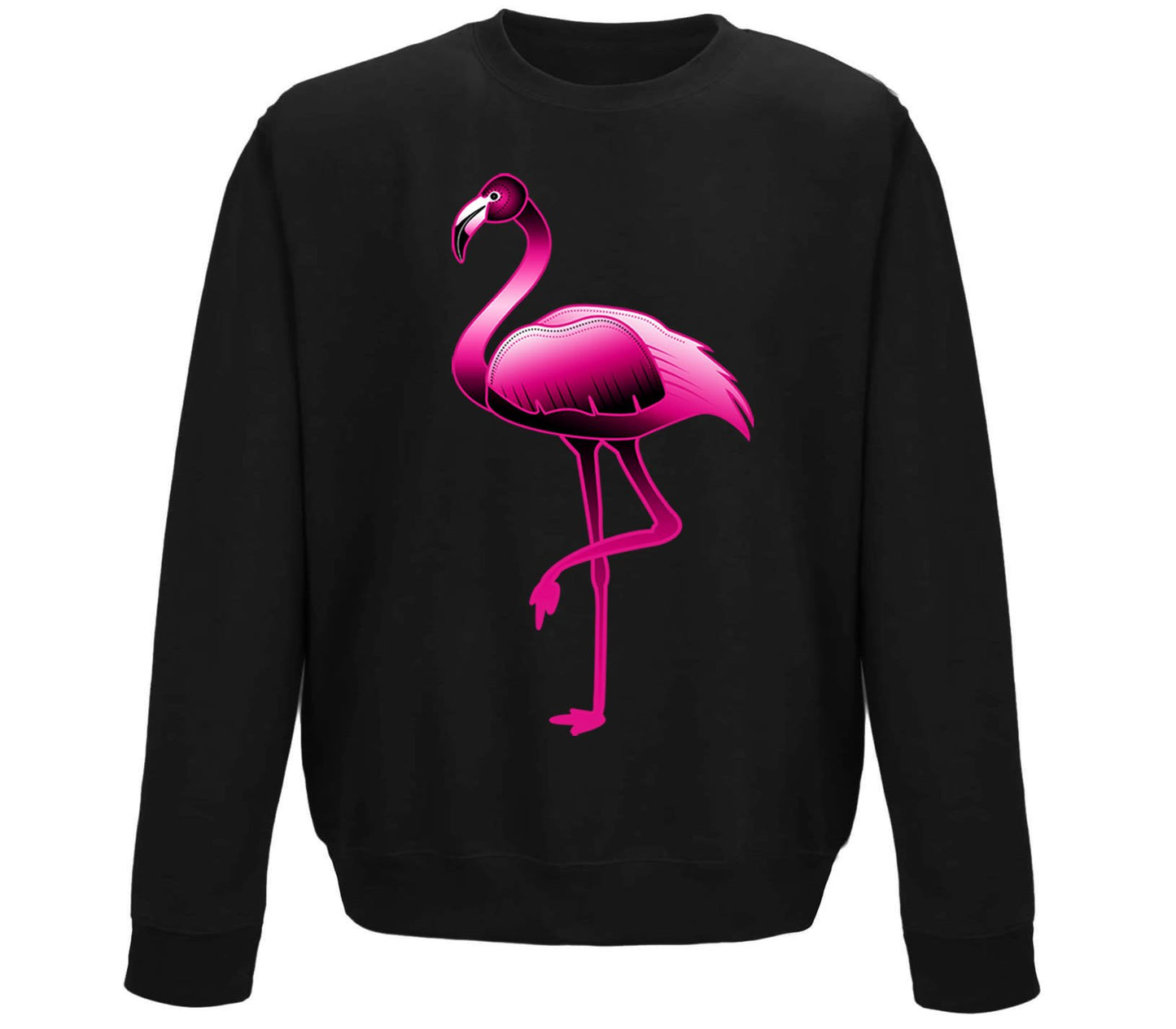 Large Flamingo Neon Tropical Childrens Sweatshirt