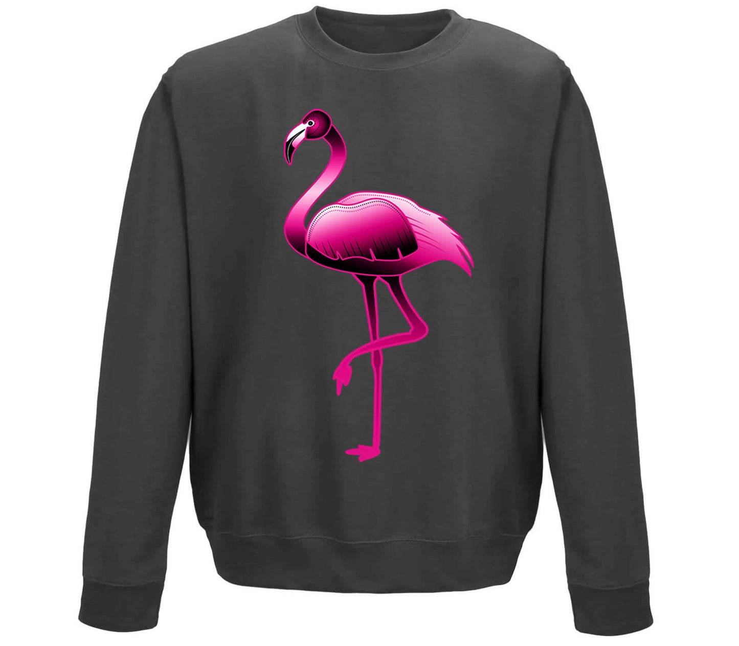 Large Flamingo Neon Tropical Childrens Sweatshirt