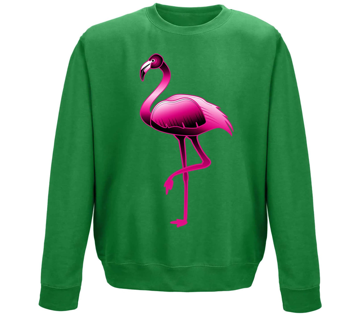 Large Flamingo Neon Tropical Childrens Sweatshirt