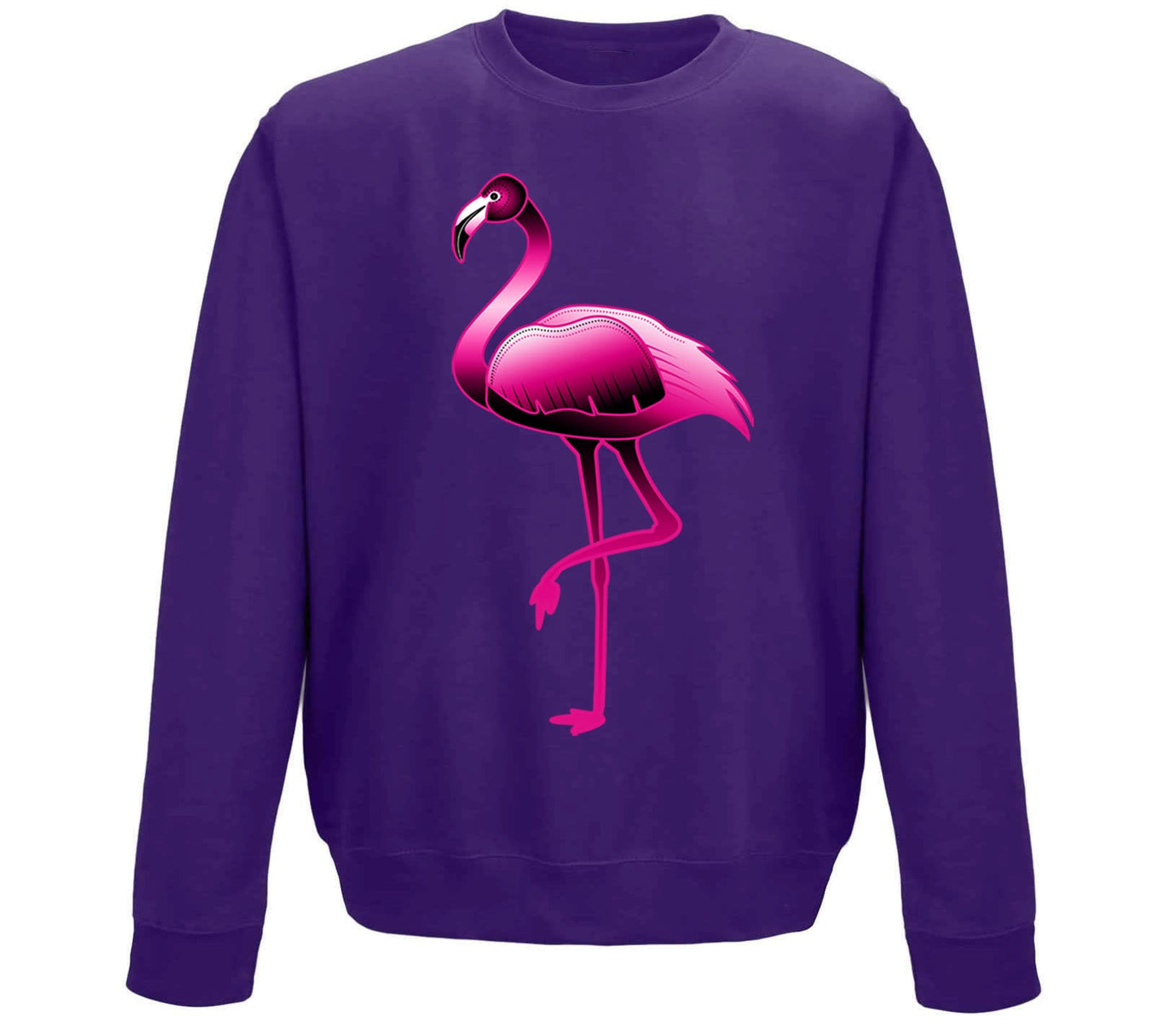 Large Flamingo Neon Tropical Childrens Sweatshirt