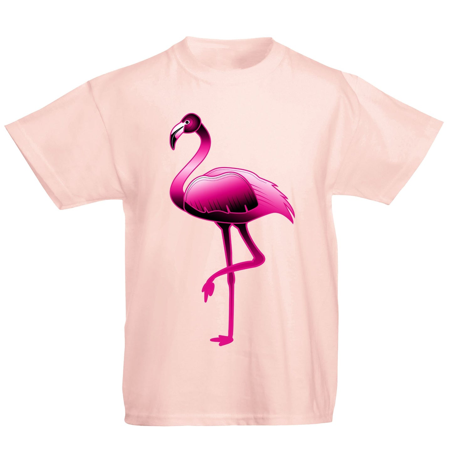 Large Flamingo Neon Tropical Kids T-shirt