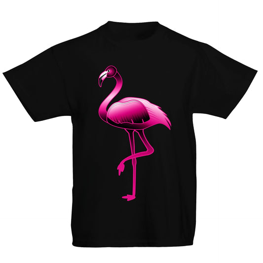 Large Flamingo Neon Tropical Kids T-shirt