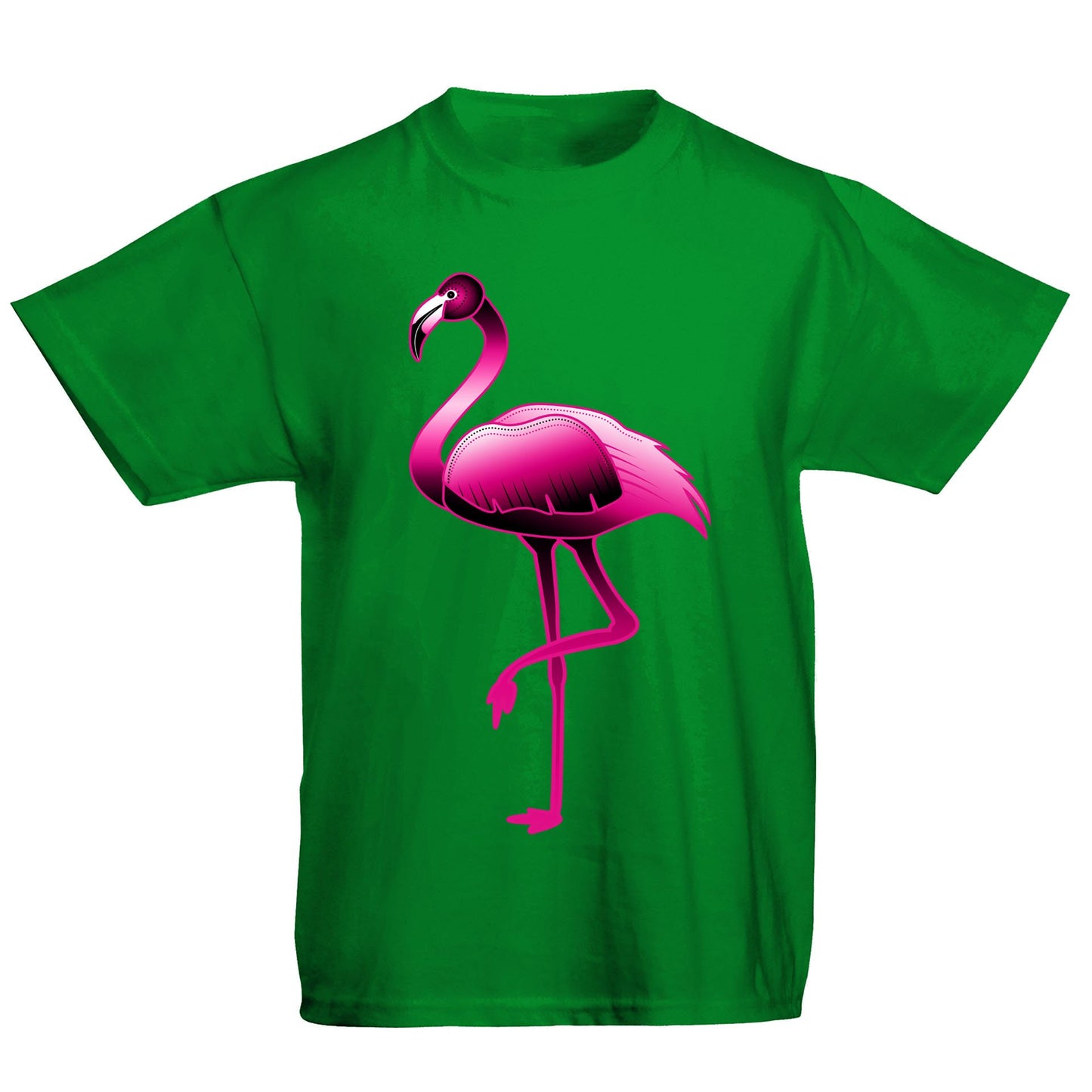 Large Flamingo Neon Tropical Kids T-shirt