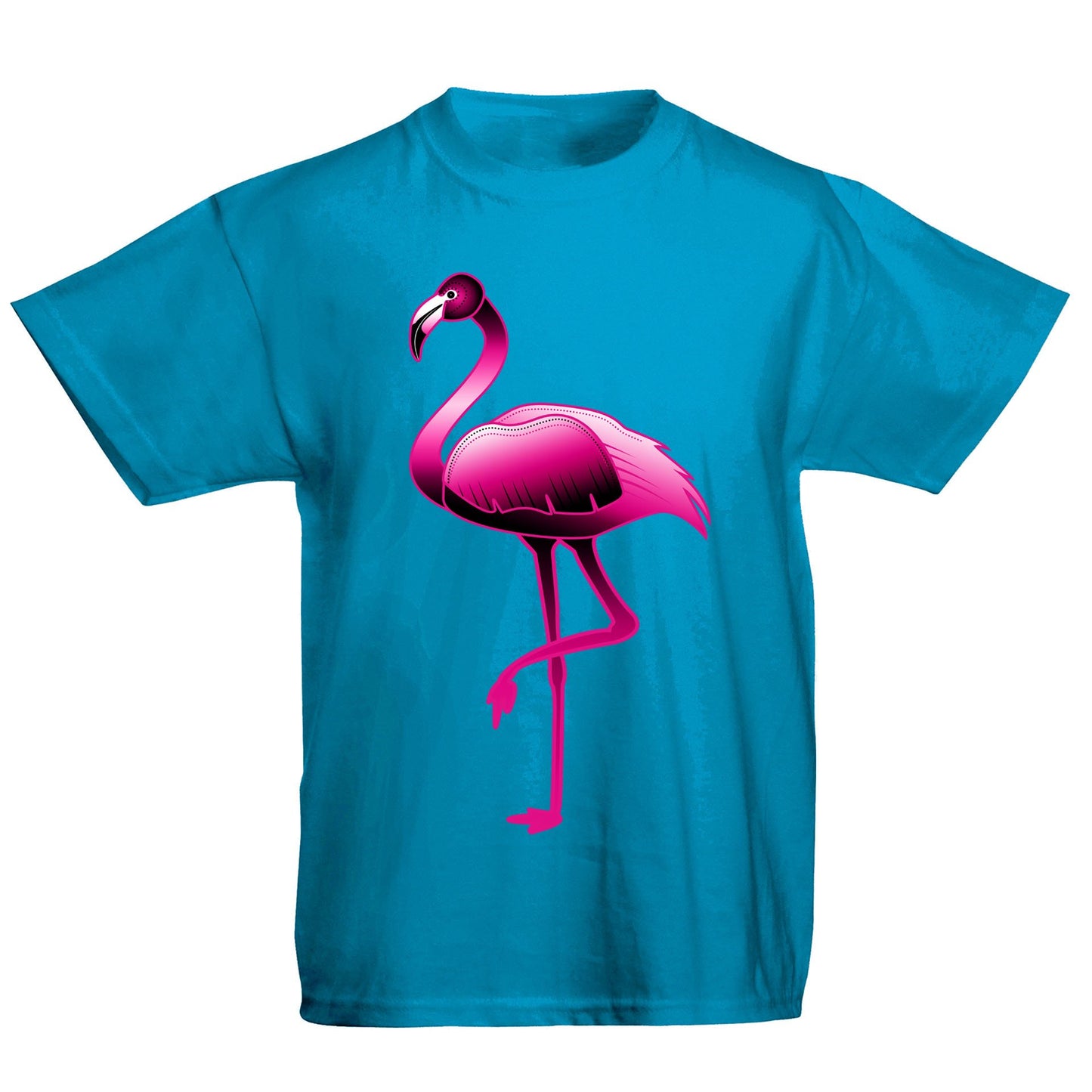 Large Flamingo Neon Tropical Kids T-shirt