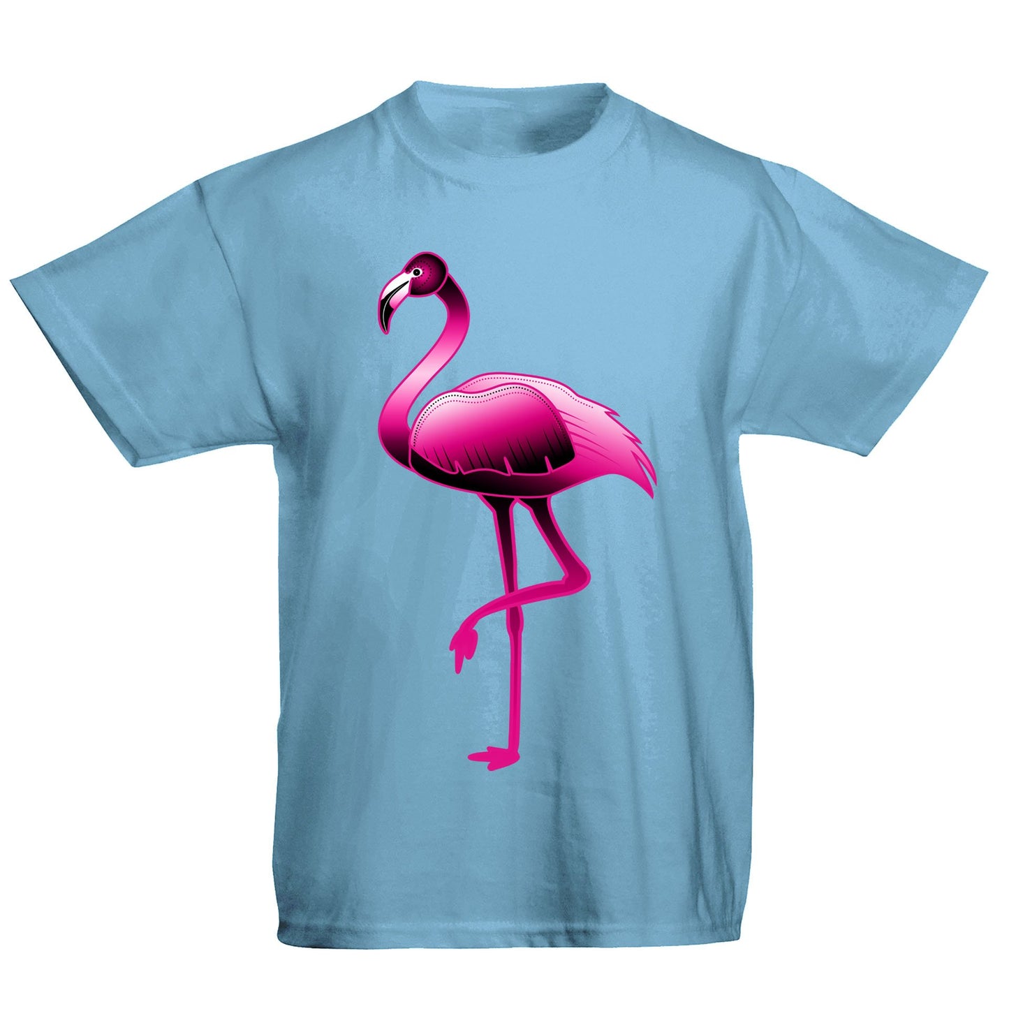 Large Flamingo Neon Tropical Kids T-shirt