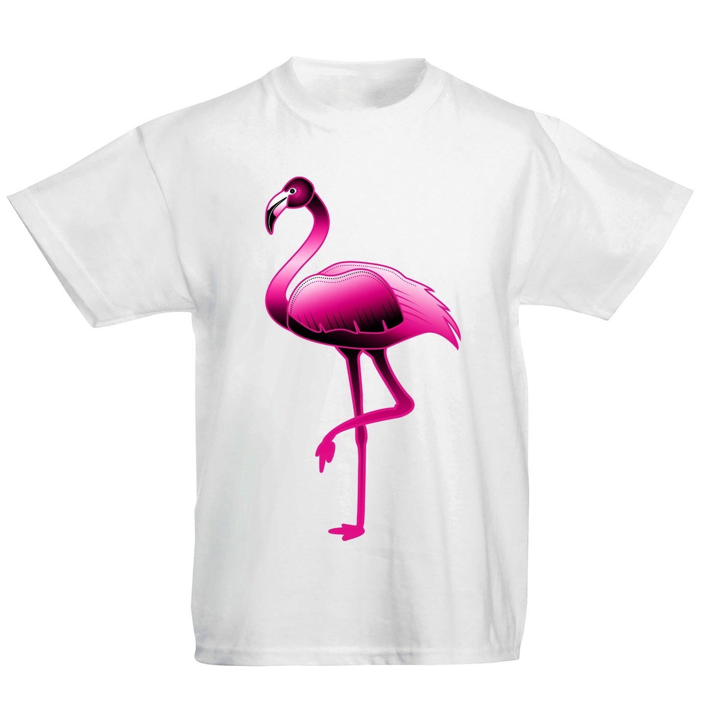 Large Flamingo Neon Tropical Kids T-shirt