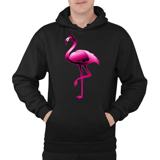 Large Flamingo Neon Tropical Mens Pullover Hoodie