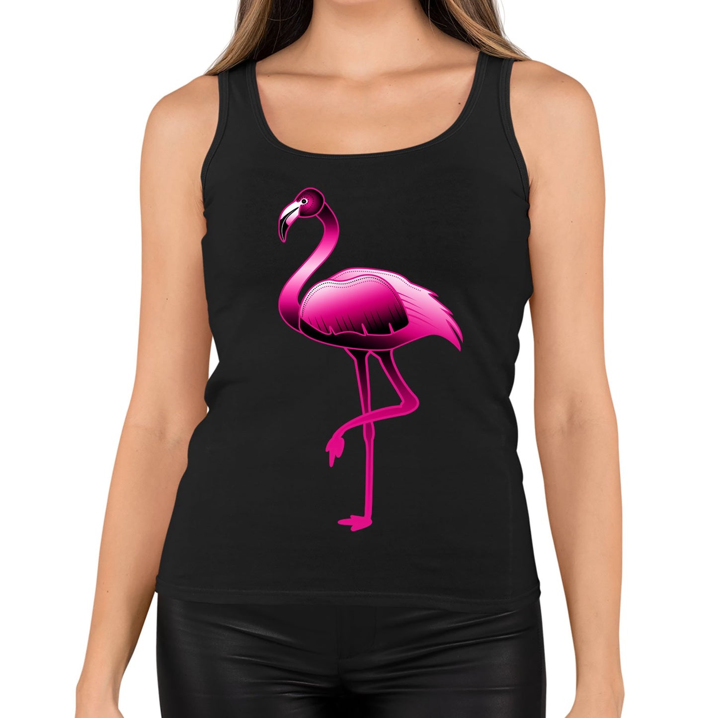 Large Flamingo Neon Tropical Womens Vest