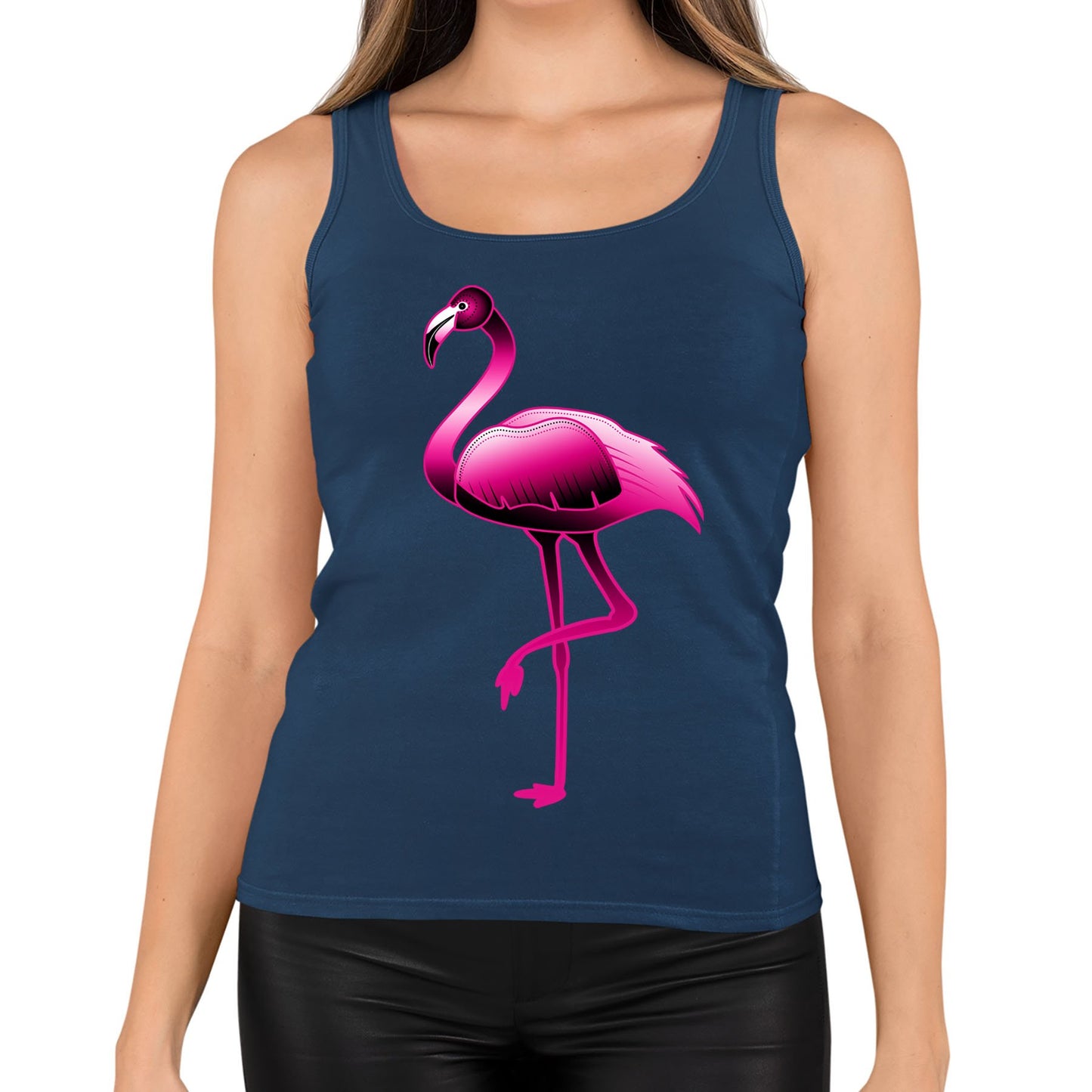 Large Flamingo Neon Tropical Womens Vest