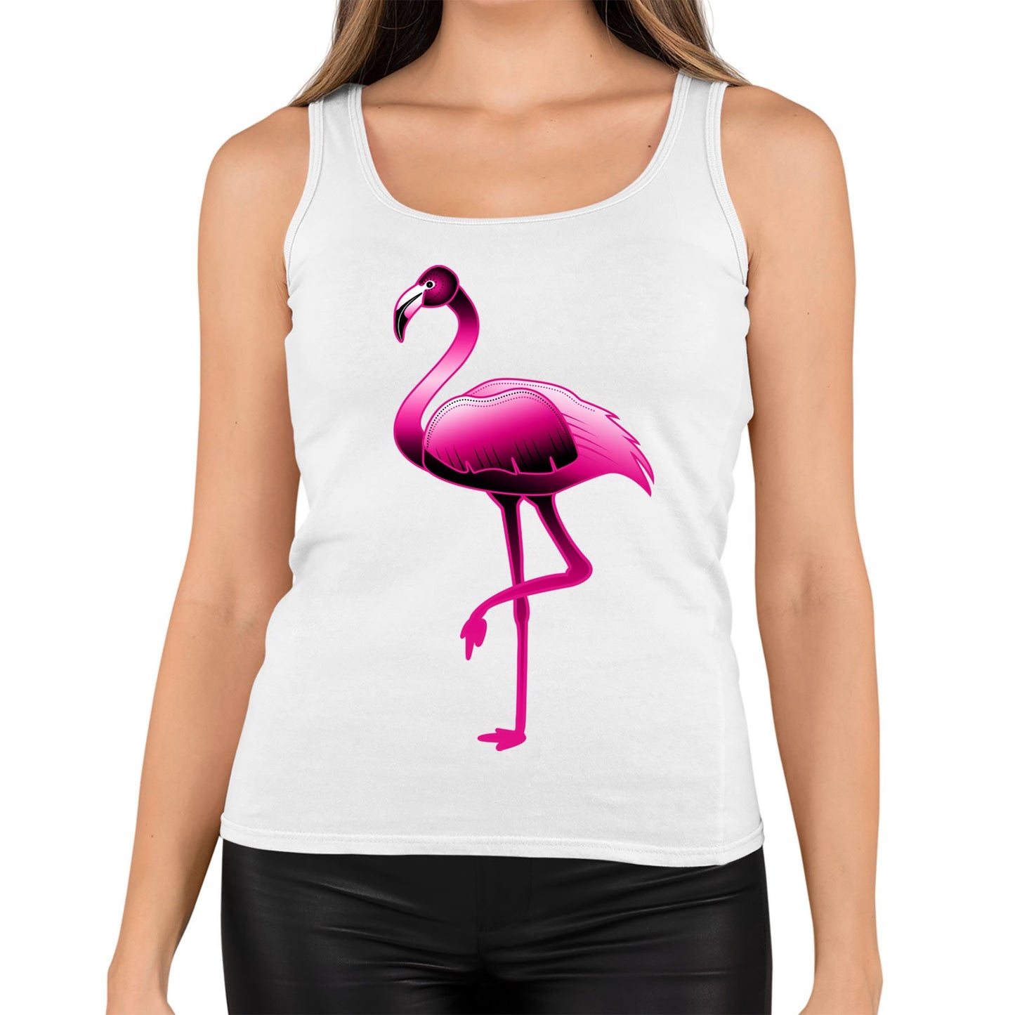 Large Flamingo Neon Tropical Womens Vest