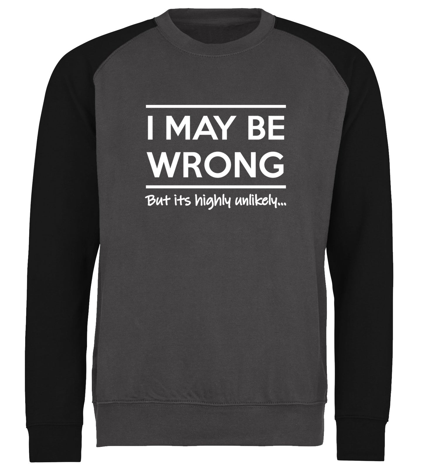 I May Be Wrong Baseball Sweatshirt