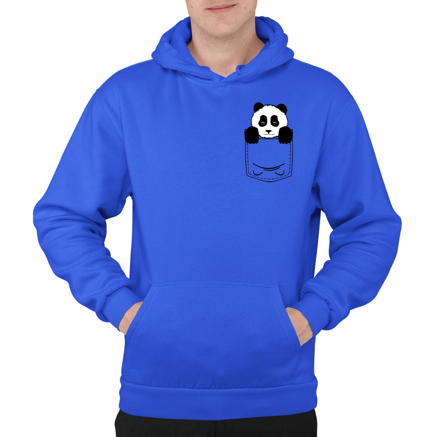 Panda Pocket Print Mens Pullover Hoodie