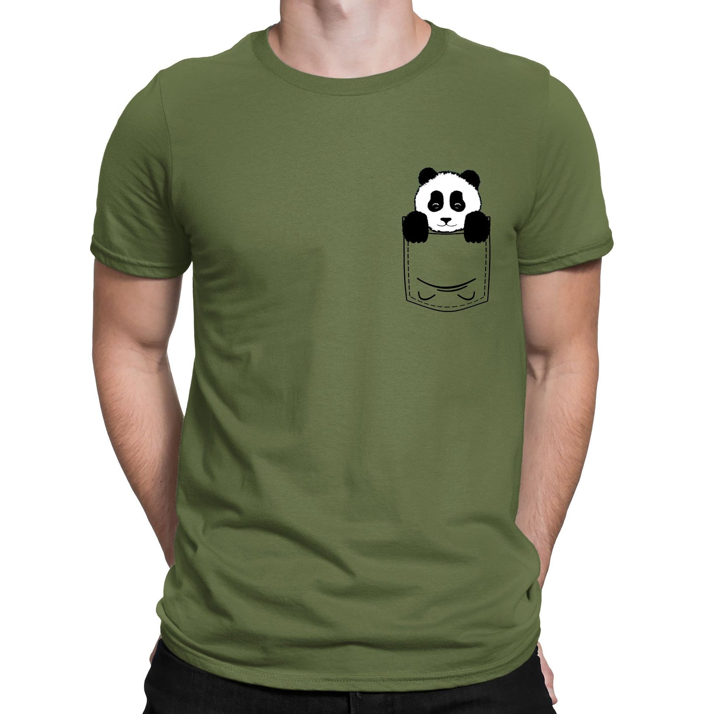 Panda Pocket Print Mens T-shirt