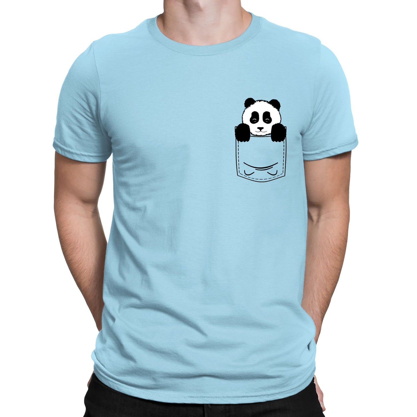 Panda Pocket Print Mens T-shirt