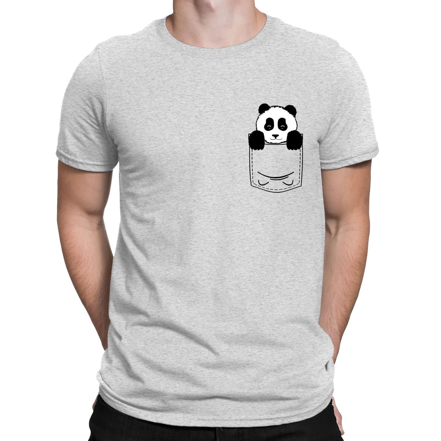 Panda Pocket Print Mens T-shirt