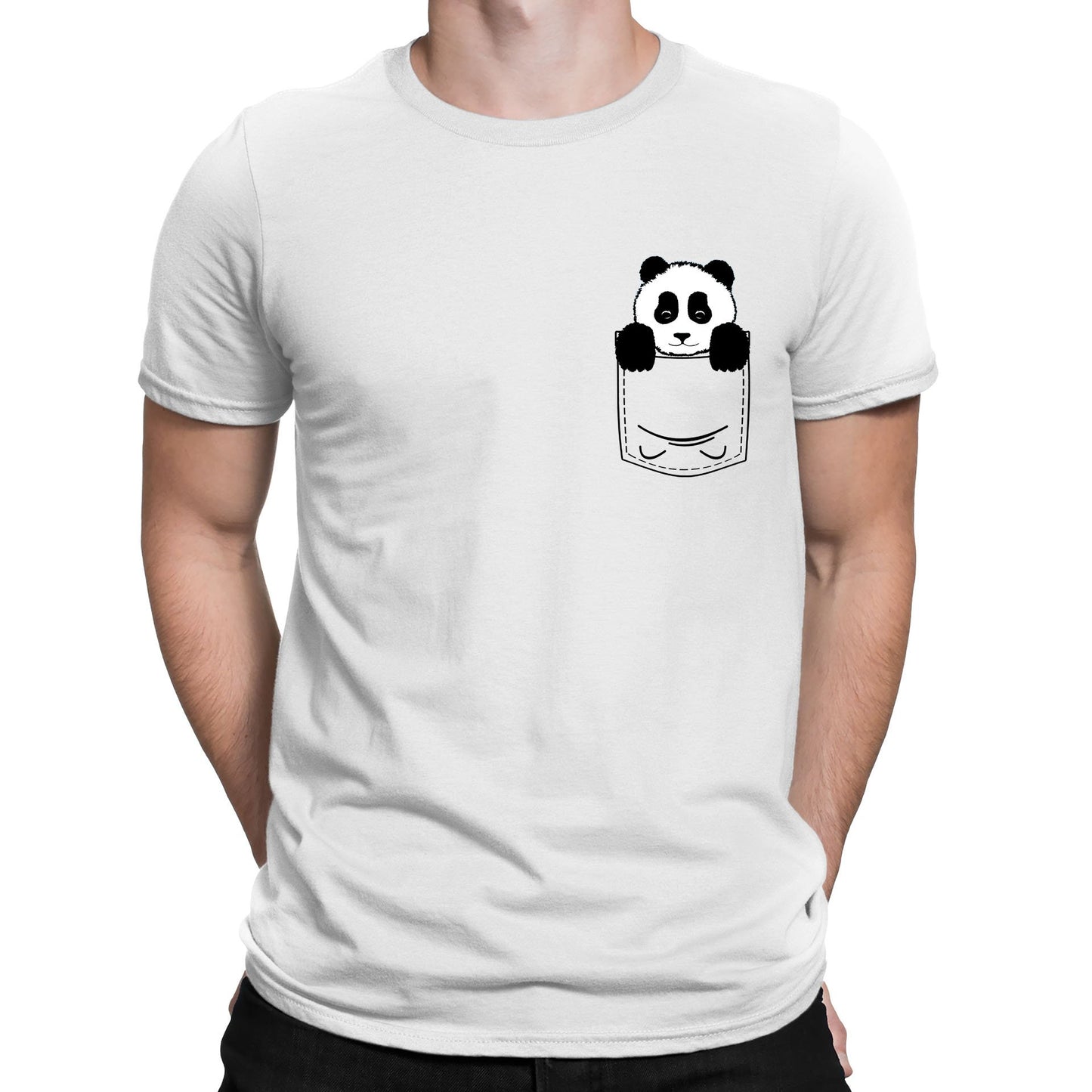 Panda Pocket Print Mens T-shirt