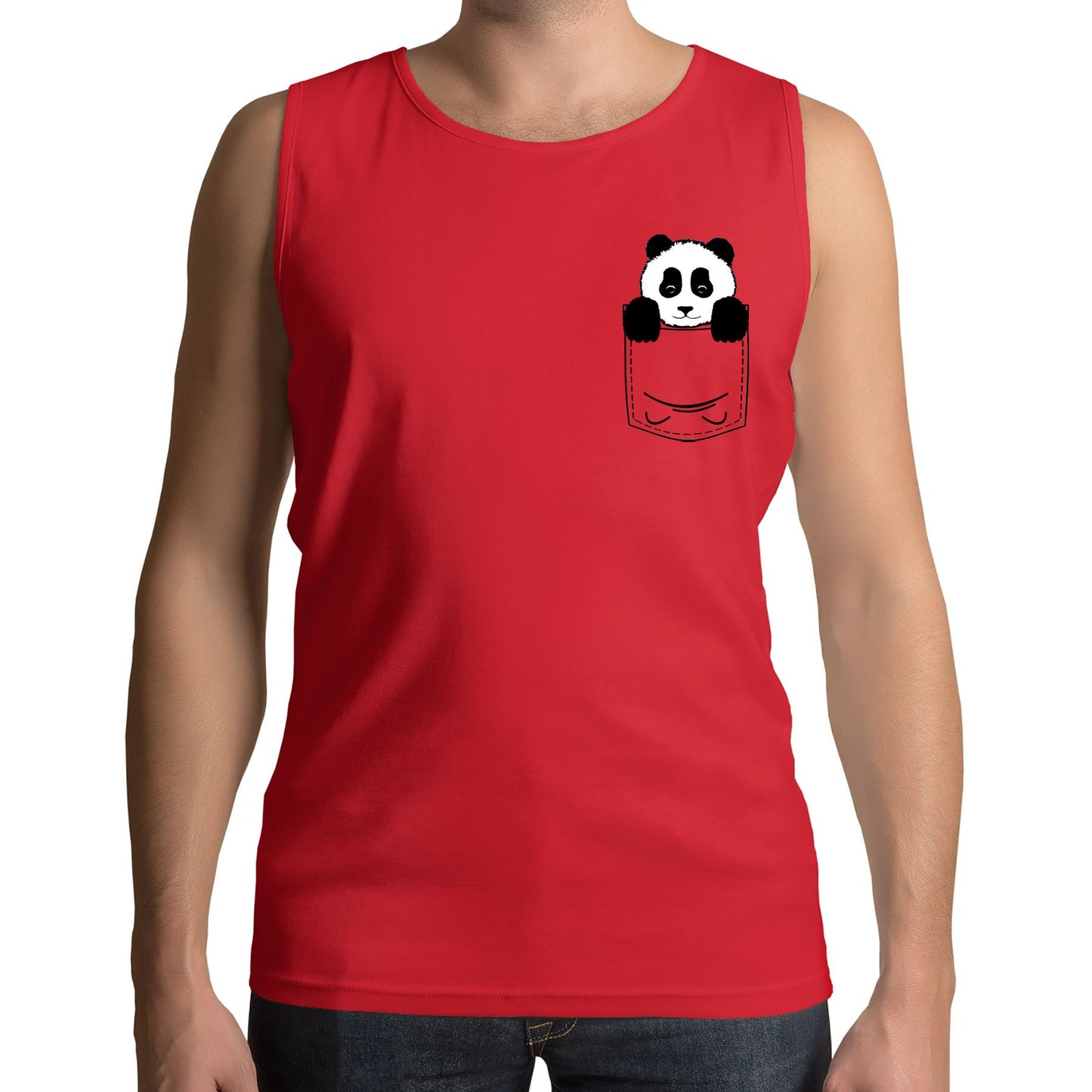 Panda Pocket Print Mens Vest