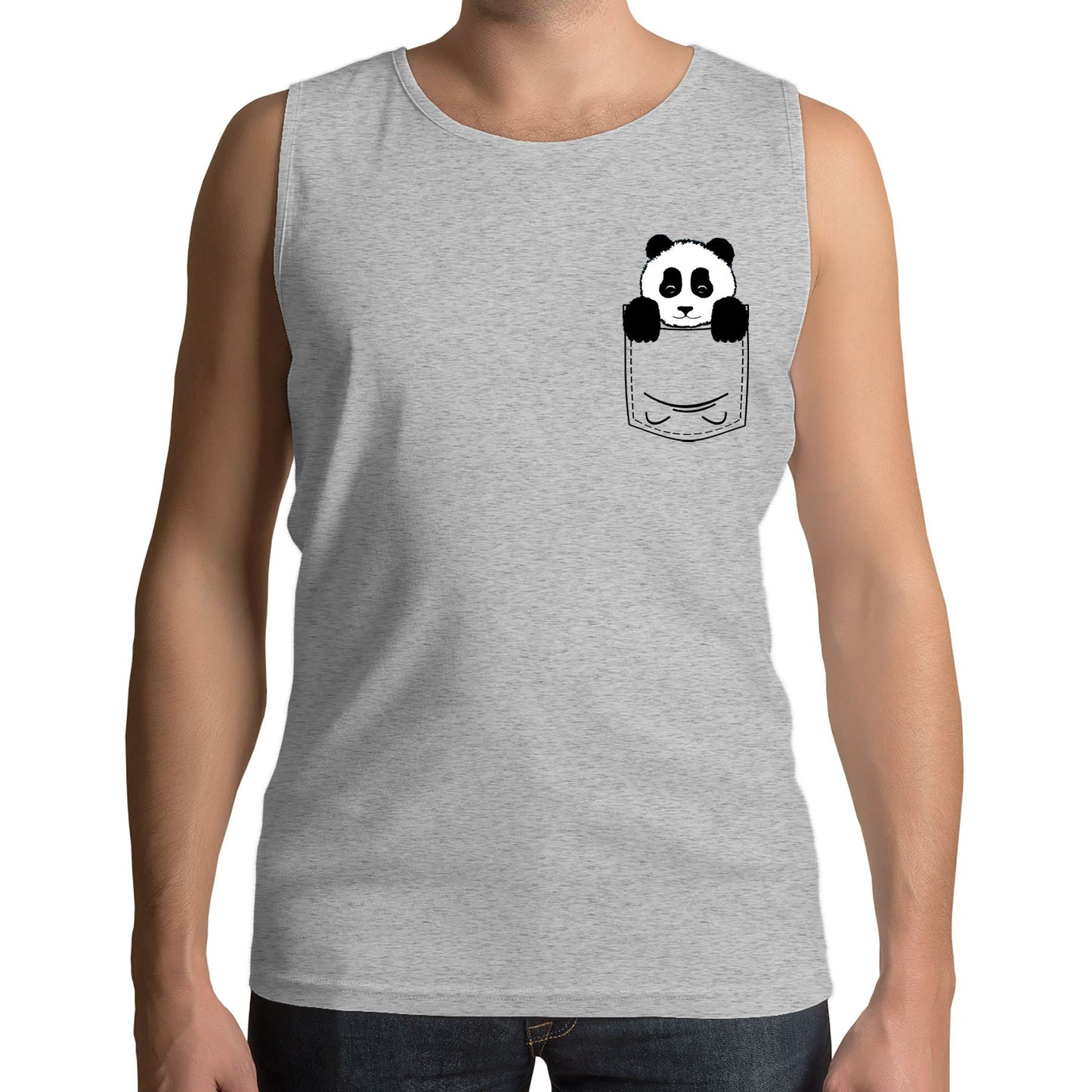 Panda Pocket Print Mens Vest