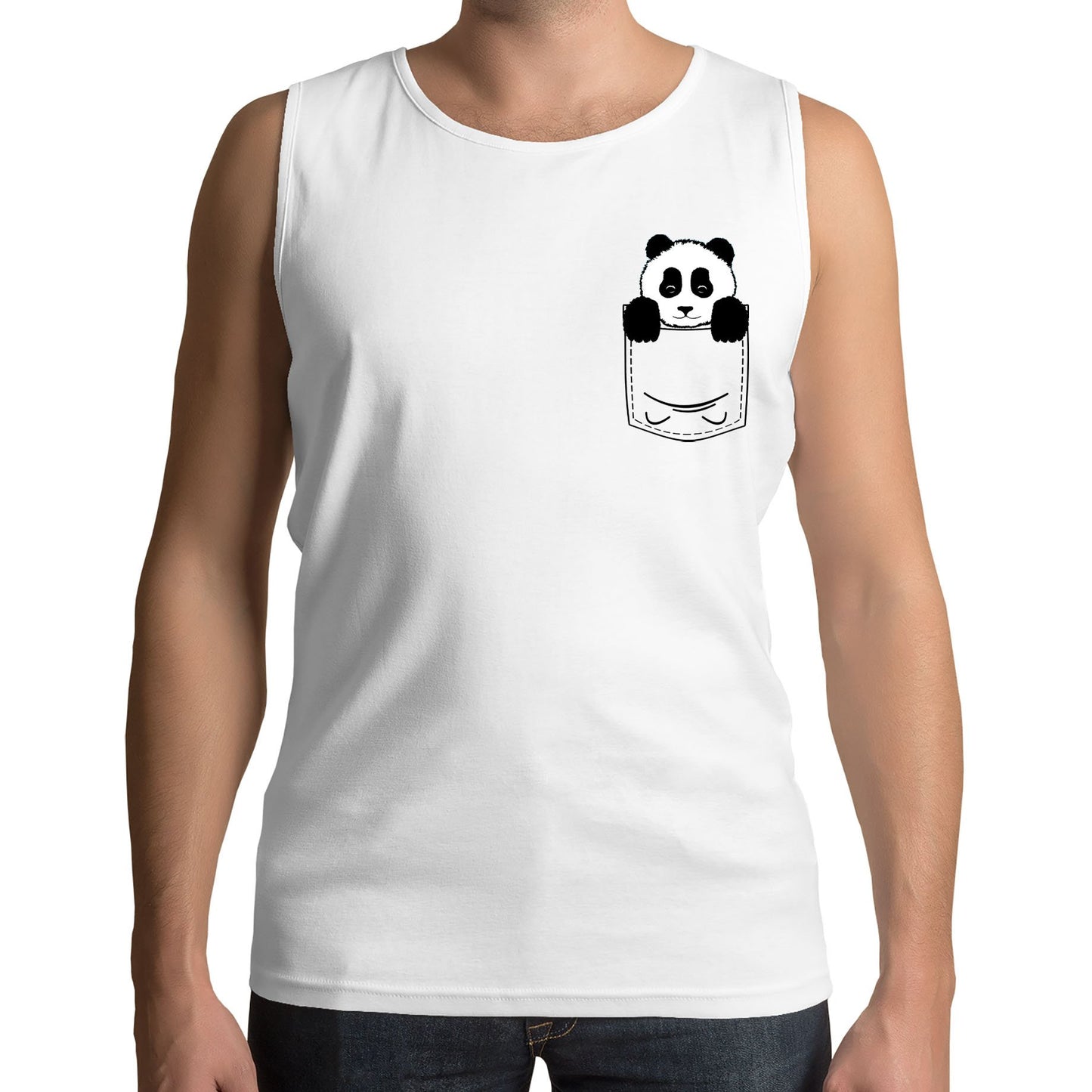 Panda Pocket Print Mens Vest