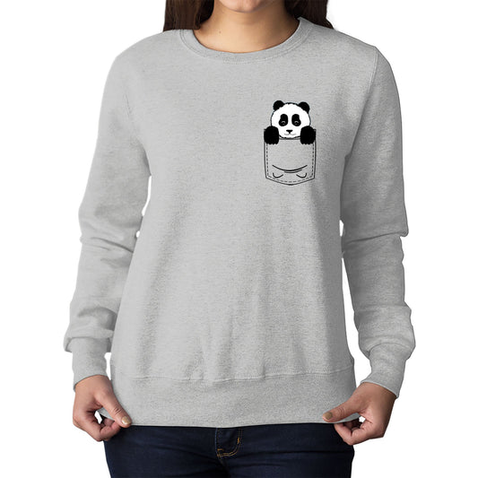 Panda Pocket Print Womens Sweatshirt