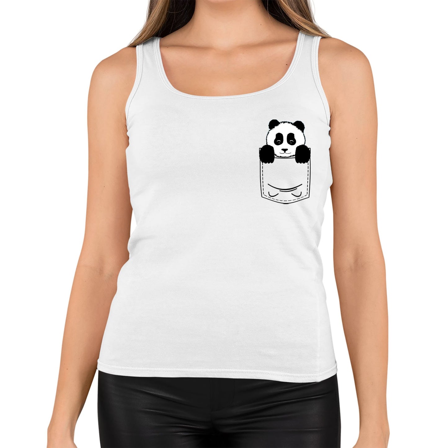 Panda Pocket Print Womens Vest