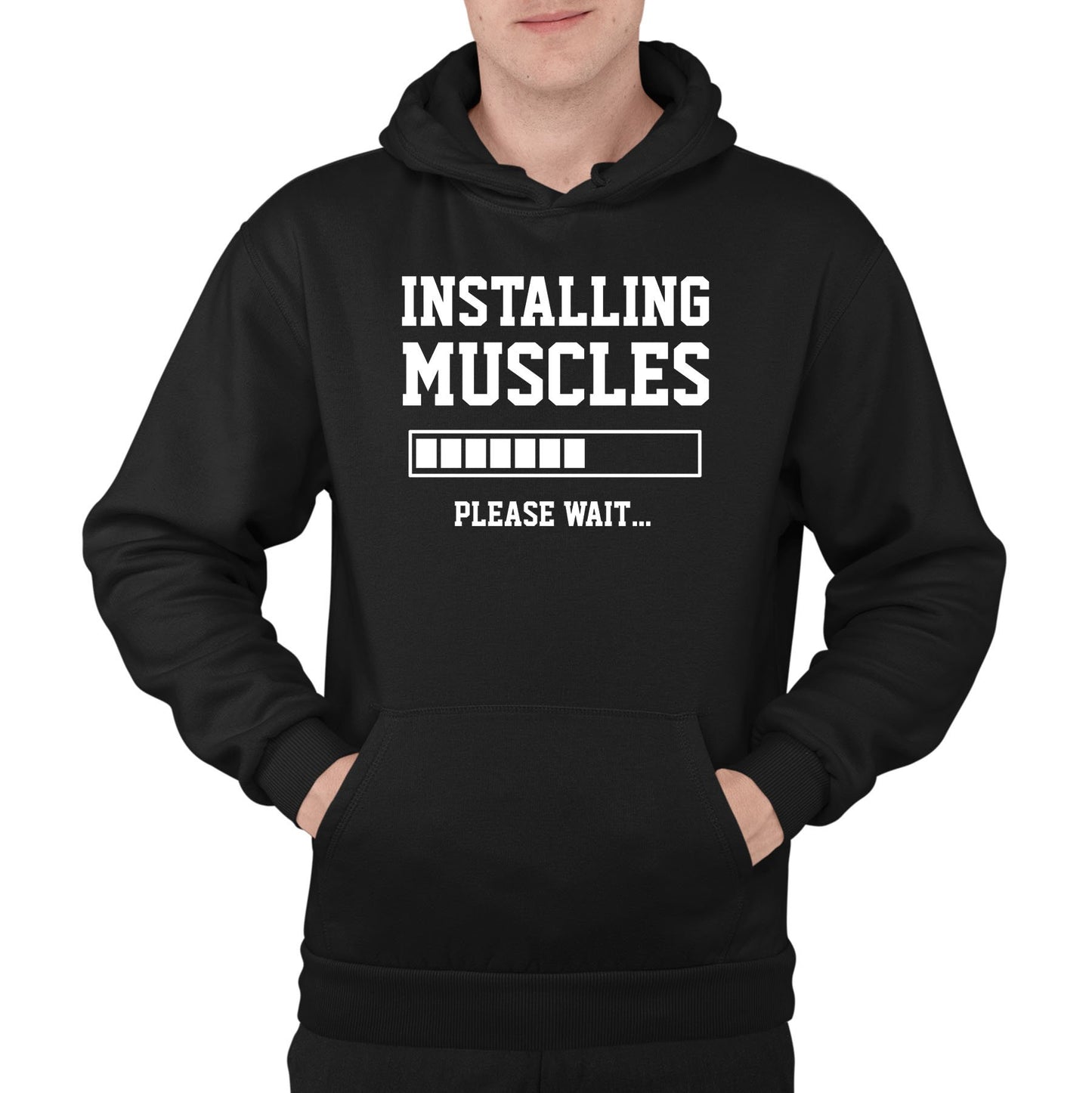 Installing Muscles Mens Pullover Hoodie