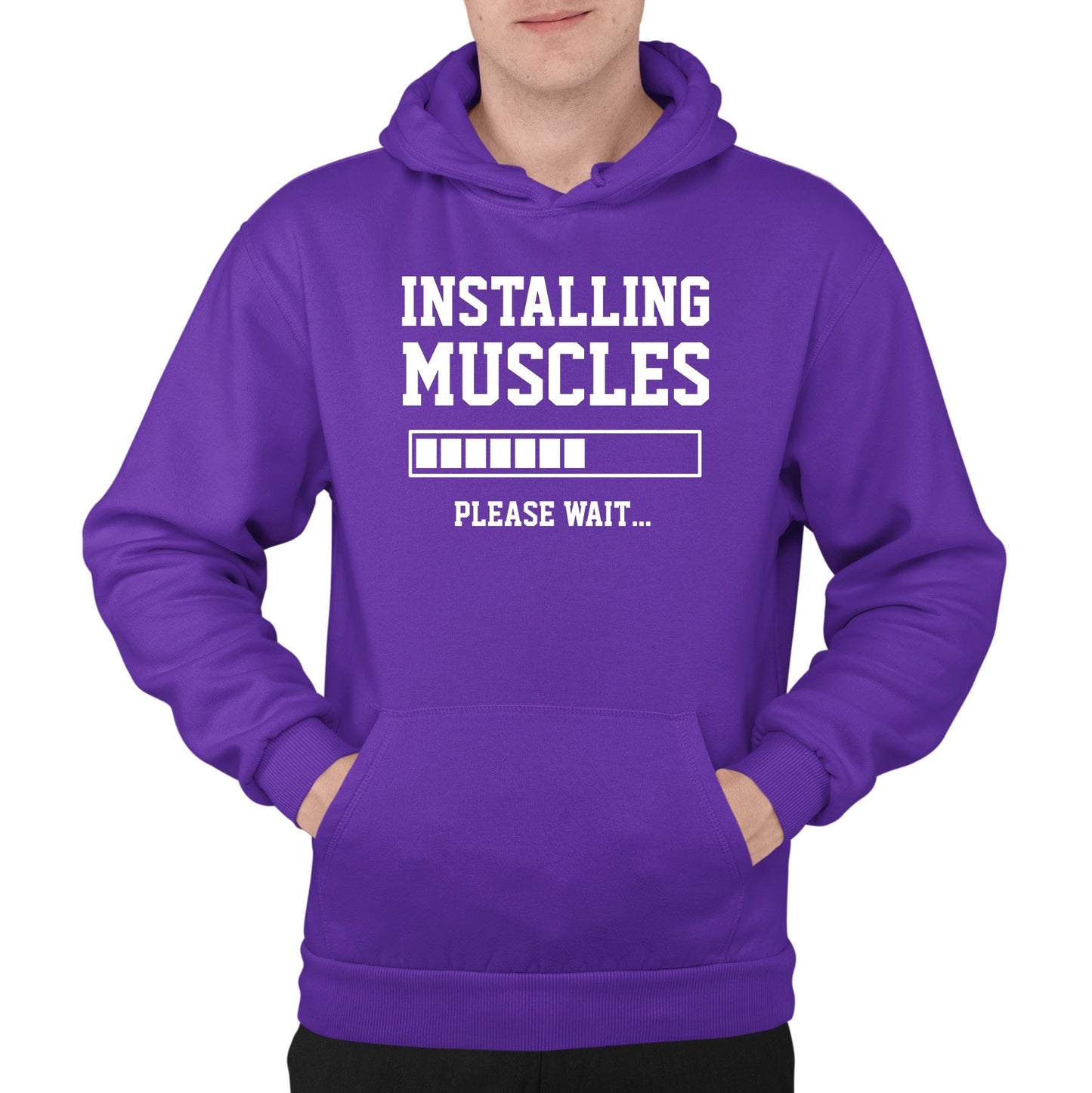 Installing Muscles Mens Pullover Hoodie