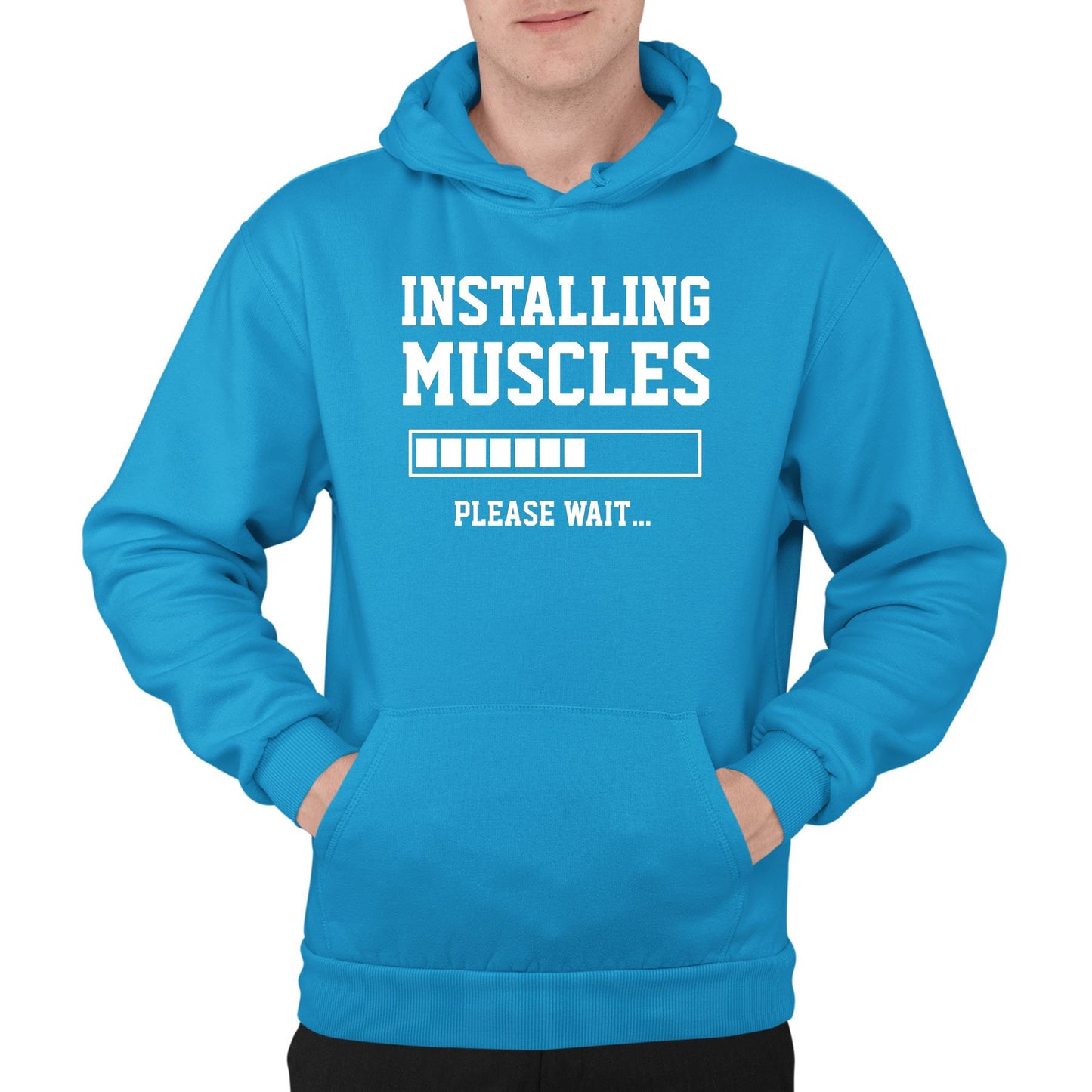 Installing Muscles Mens Pullover Hoodie