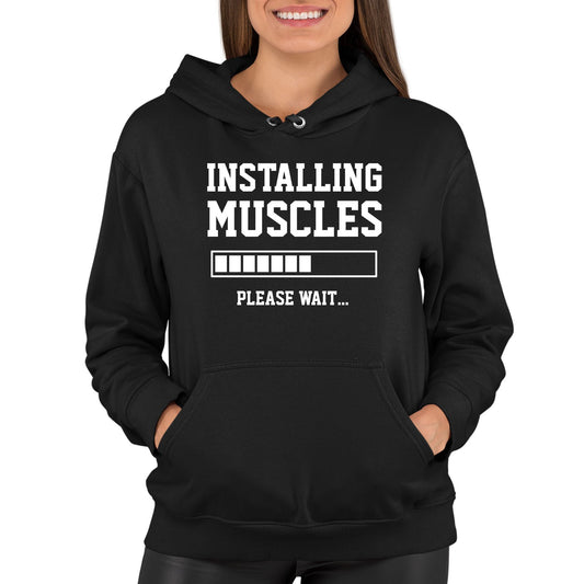 Installing Muscles Womens Pullover Hoodie