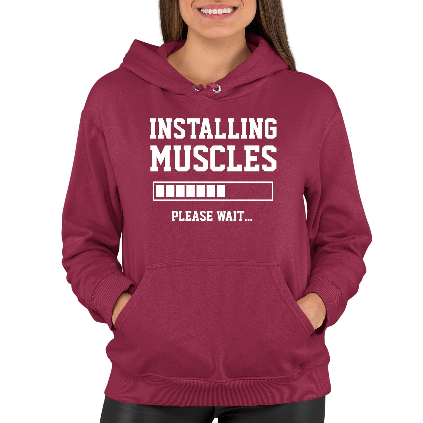 Installing Muscles Womens Pullover Hoodie