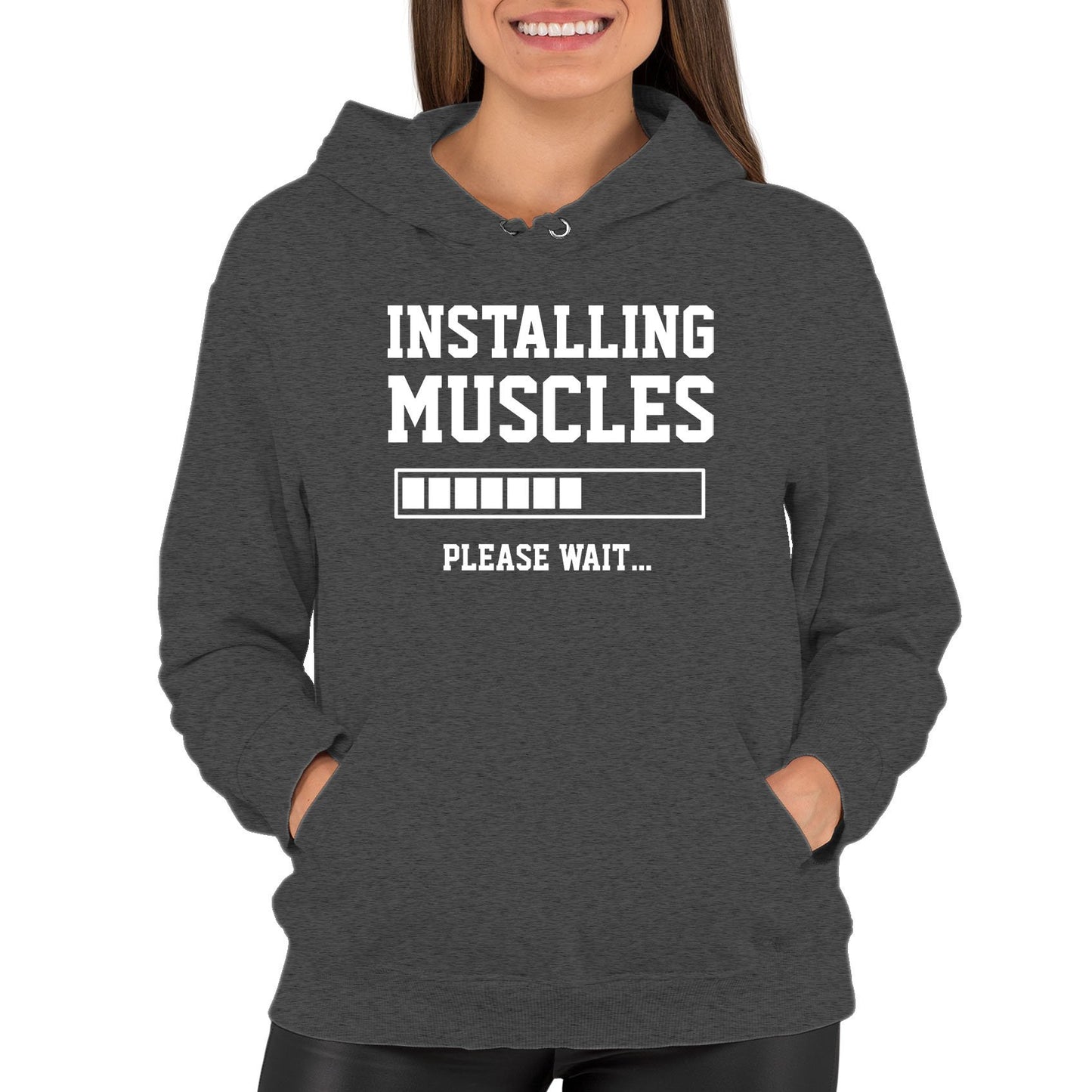 Installing Muscles Womens Pullover Hoodie