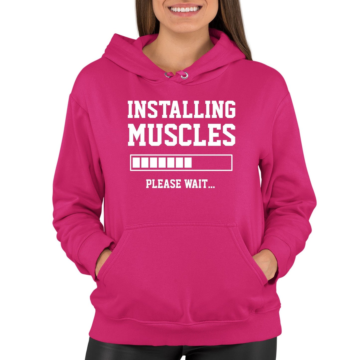 Installing Muscles Womens Pullover Hoodie