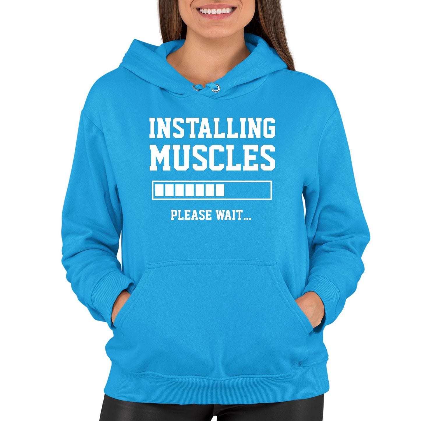 Installing Muscles Womens Pullover Hoodie