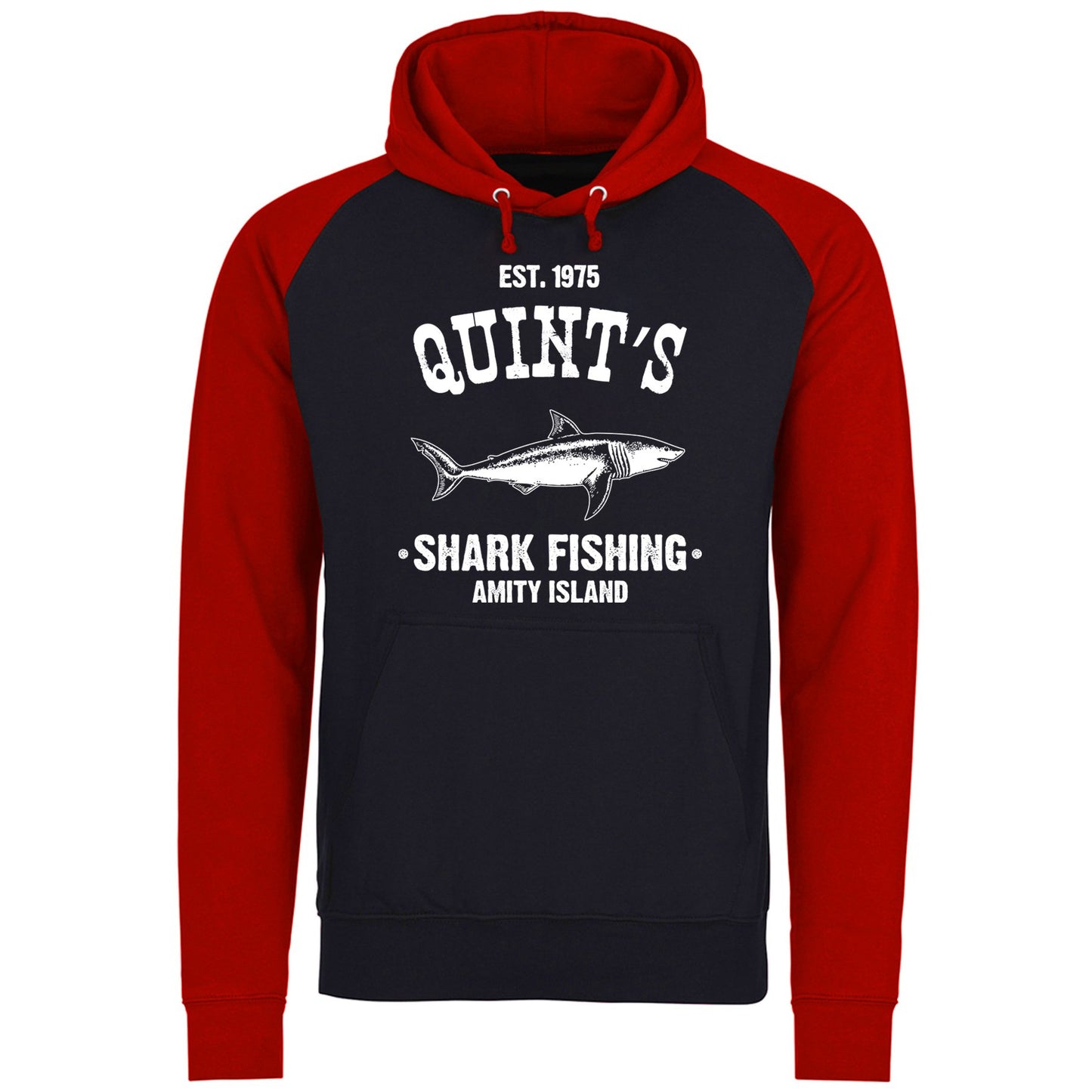 Quints Shark Fishing Baseball Hoodie