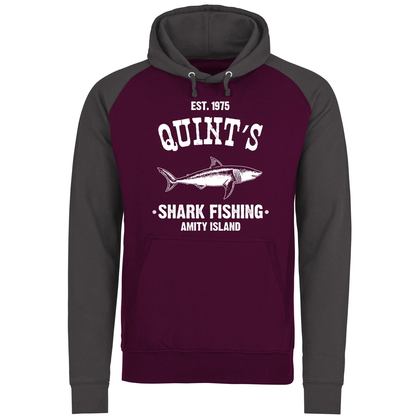 Quints Shark Fishing Baseball Hoodie