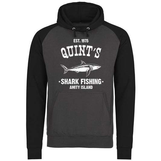 Quints Shark Fishing Baseball Hoodie