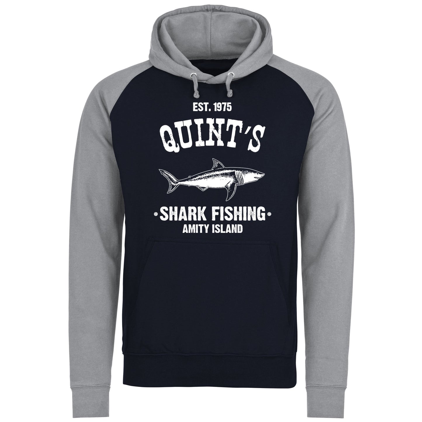 Quints Shark Fishing Baseball Hoodie