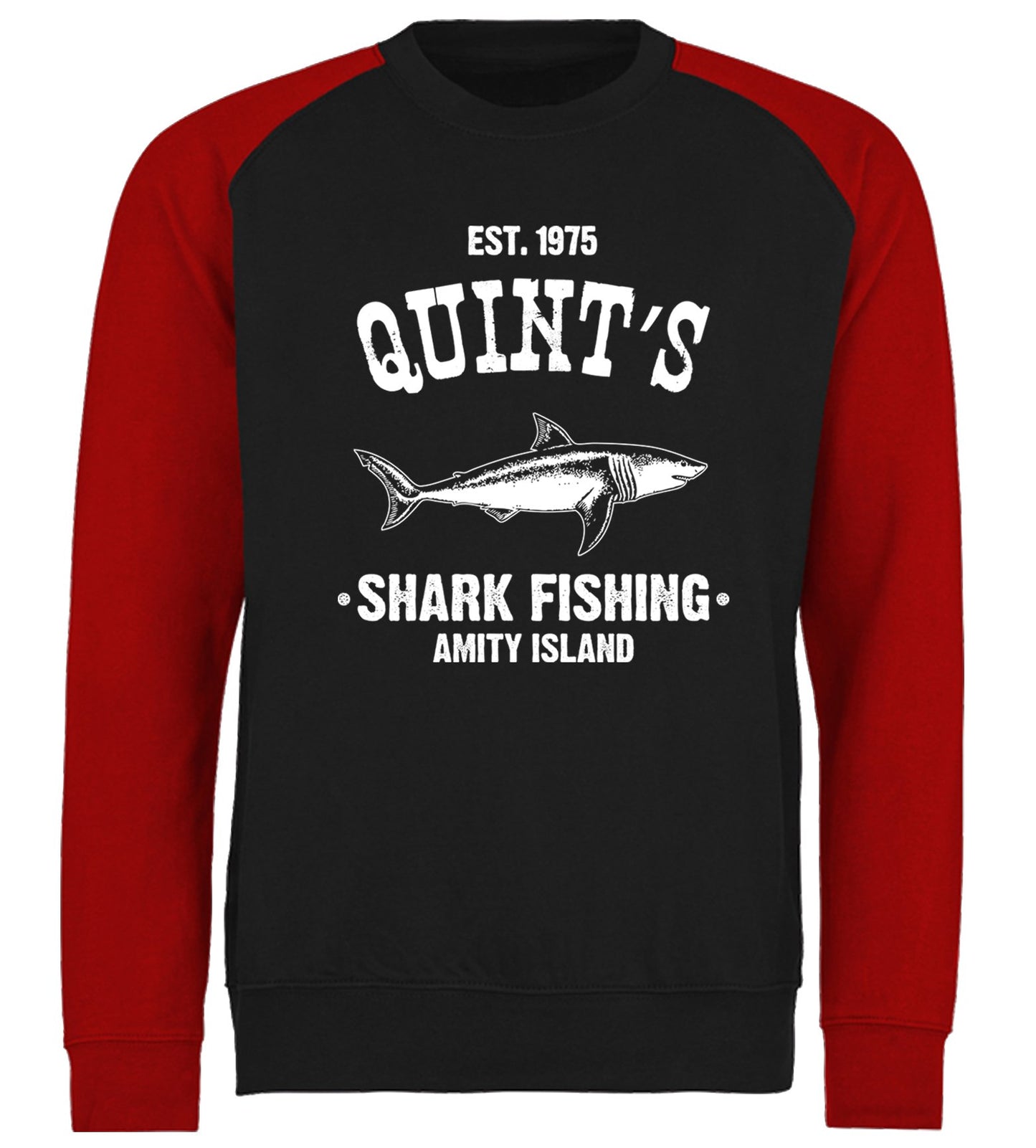 Quints Shark Fishing Baseball Sweatshirt