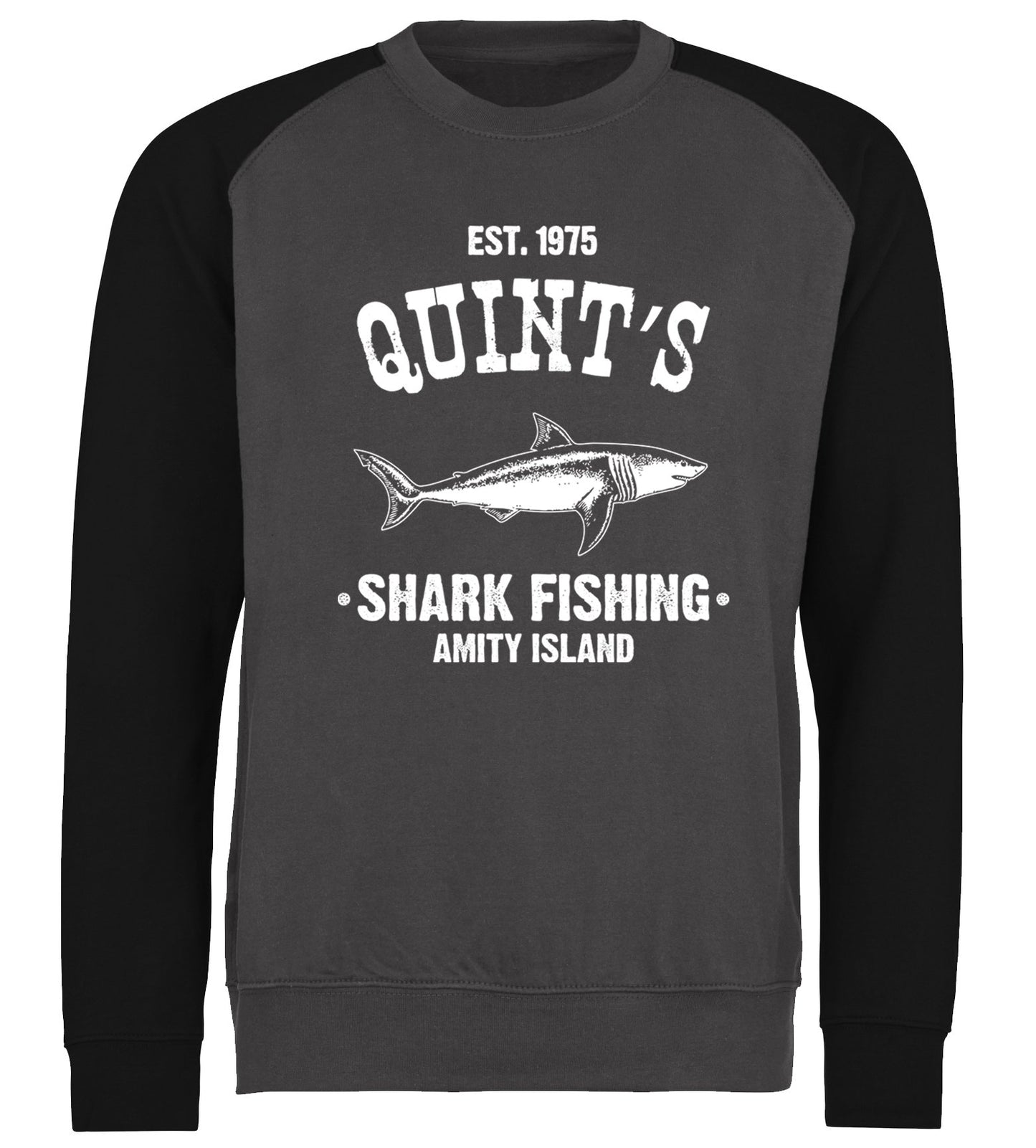 Quints Shark Fishing Baseball Sweatshirt