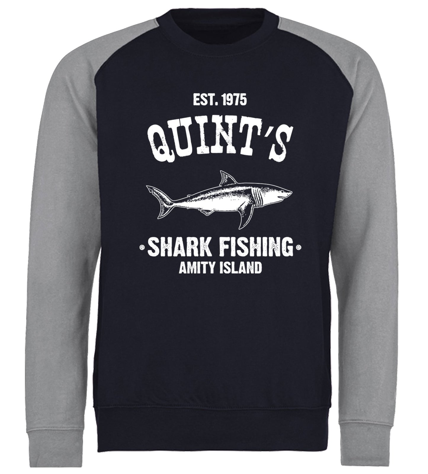 Quints Shark Fishing Baseball Sweatshirt