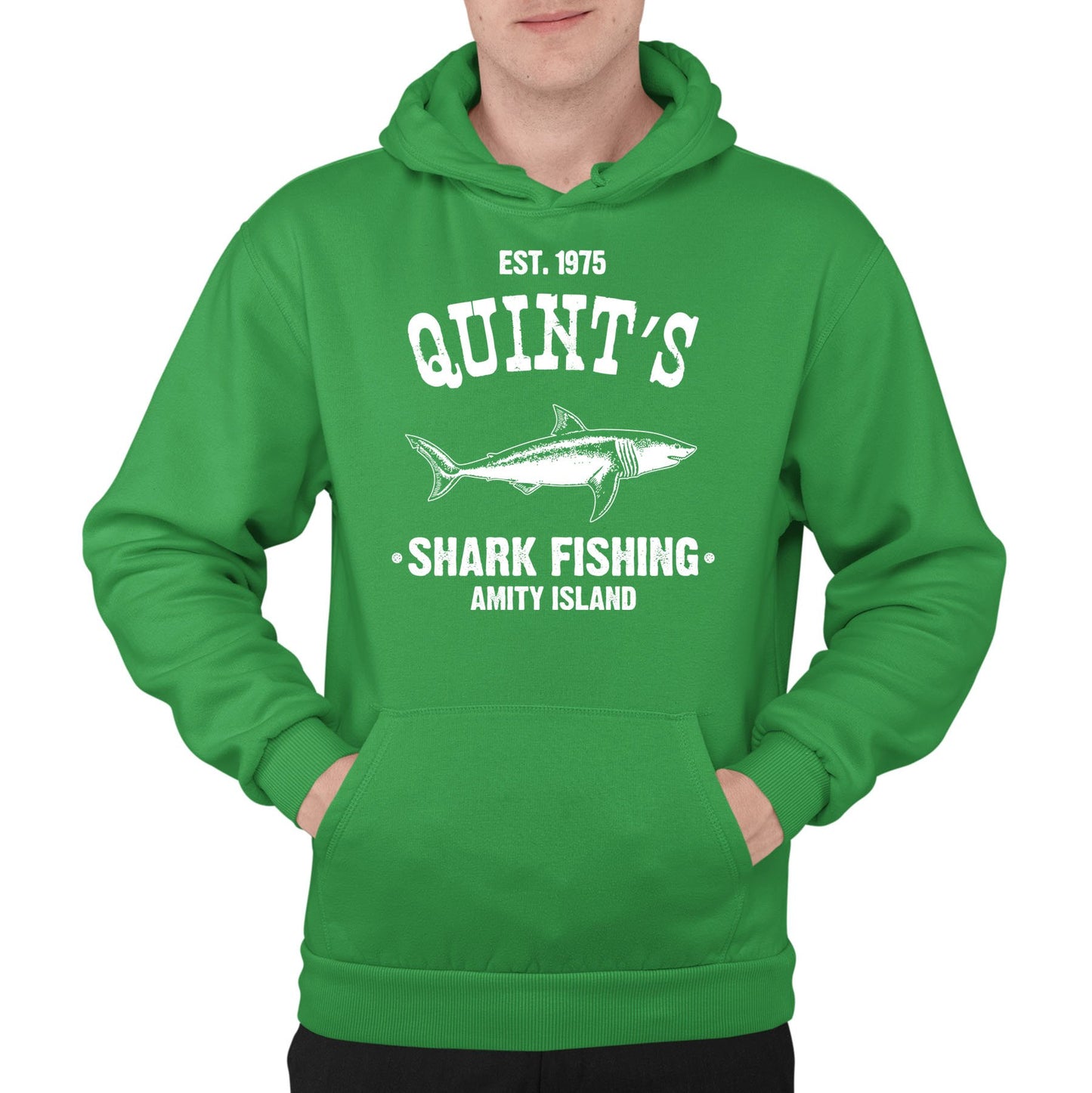 Quints Shark Fishing Mens Pullover Hoodie