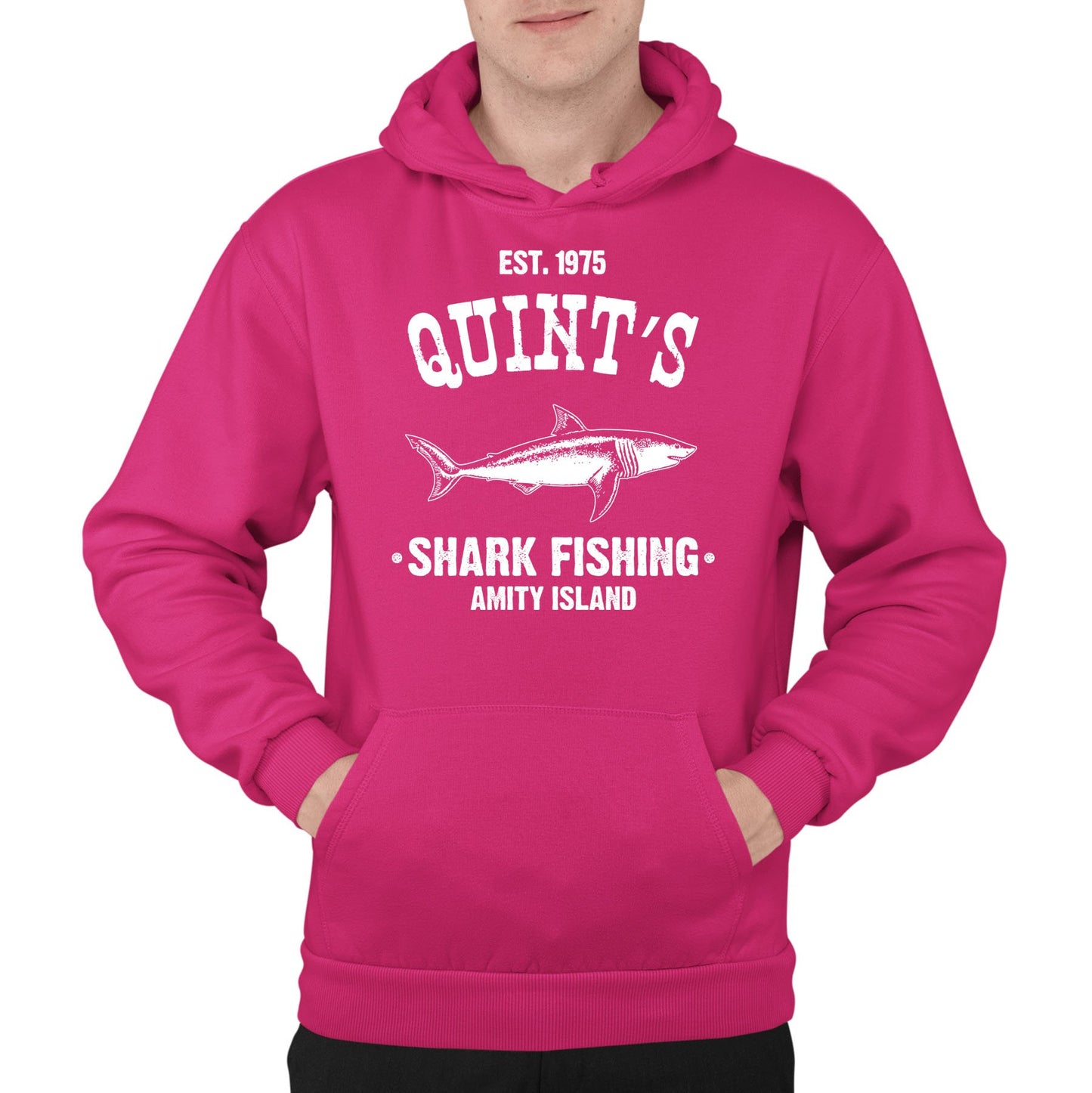 Quints Shark Fishing Mens Pullover Hoodie