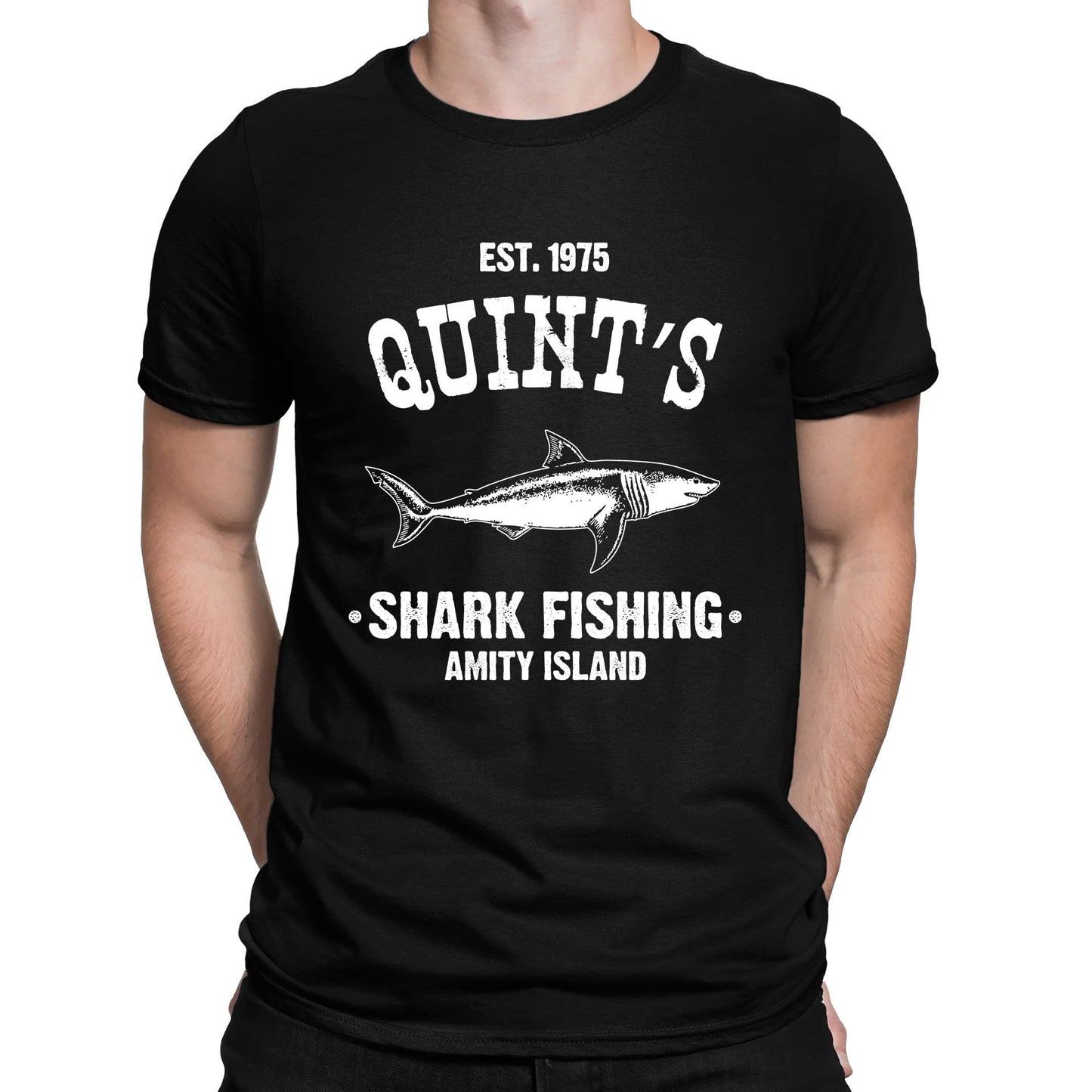 Quints Shark Fishing Jaws Parody Mens T-shirt