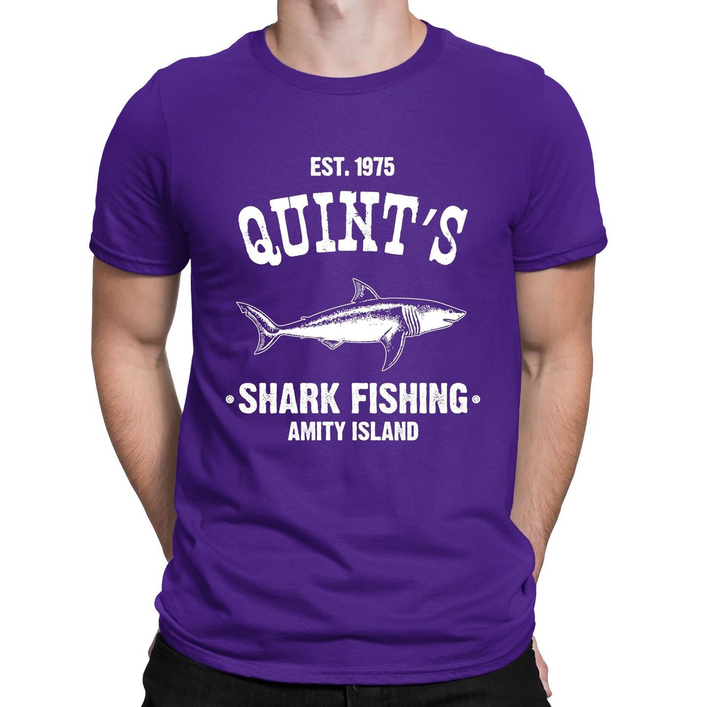 Quints Shark Fishing Jaws Parody Mens T-shirt