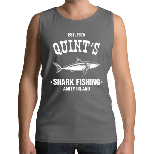 Quints Shark Fishing Jaws Parody Mens Vest