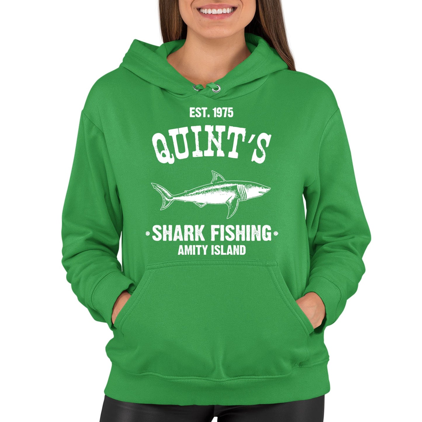 Quints Shark Fishing Womens Pullover Hoodie