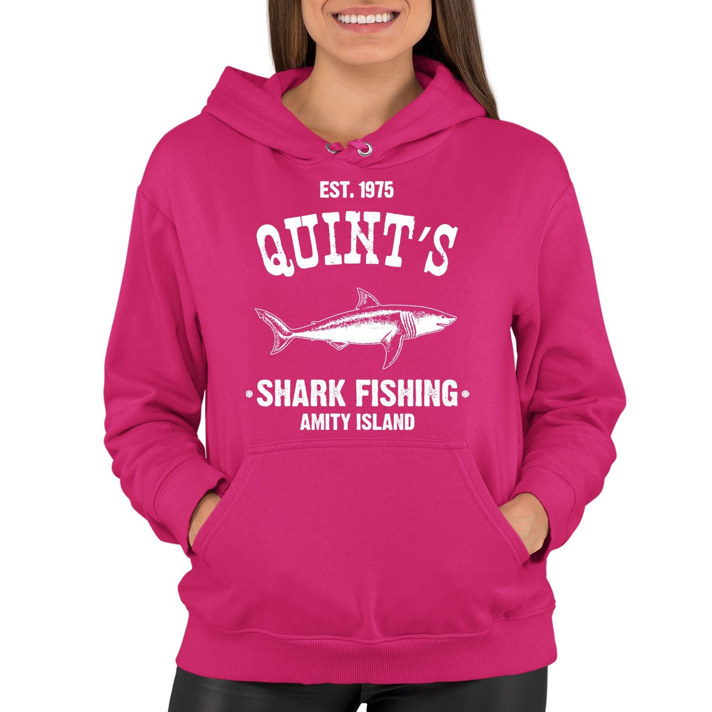 Quints Shark Fishing Womens Pullover Hoodie