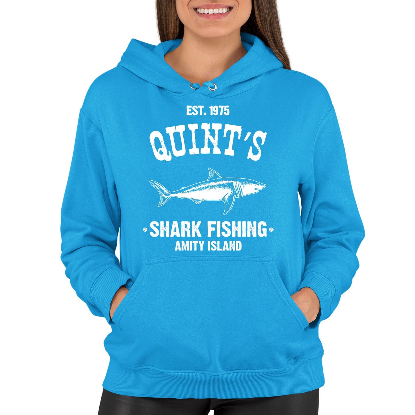 Quints Shark Fishing Womens Pullover Hoodie